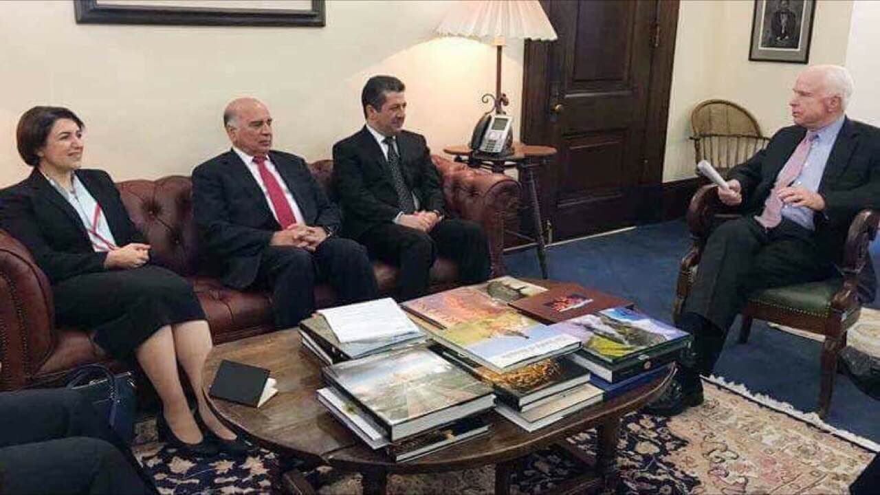 Masrour Barzani Chancellor of the Kurdistan Region Security Council (KRSC) met the leadership of the Senate Armed Services Committee John McCain on Monday. (Photo: Kurdistan24)